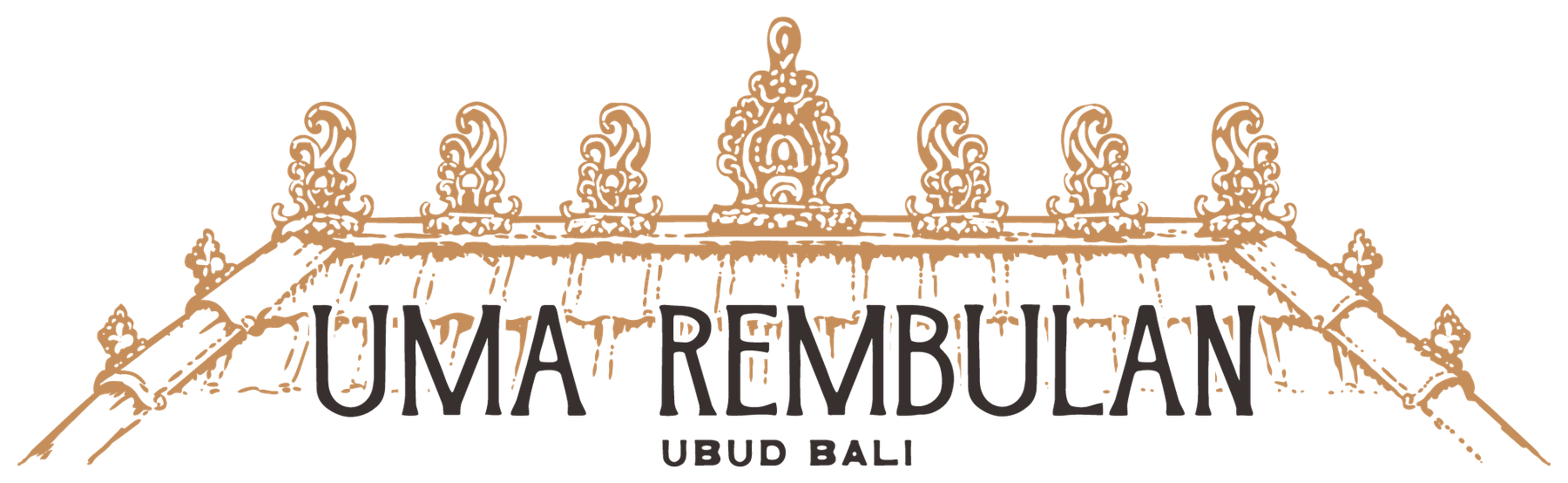 Uma Rembulan — Ubud, Bali, illustrated roofline mark